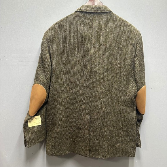 Orvis Highland Tweeds Wool Herringbone Blazer Elbow Patches Mens 44R Made in USA - Picture 3 of 9